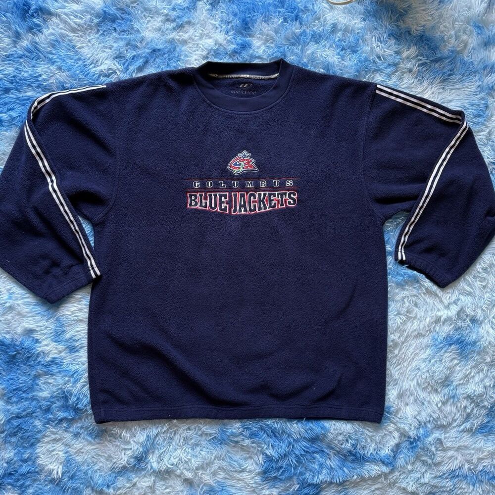 Columbus Blue Jackets Navy Fleece Sweatshirt XL Vintage NHL Active